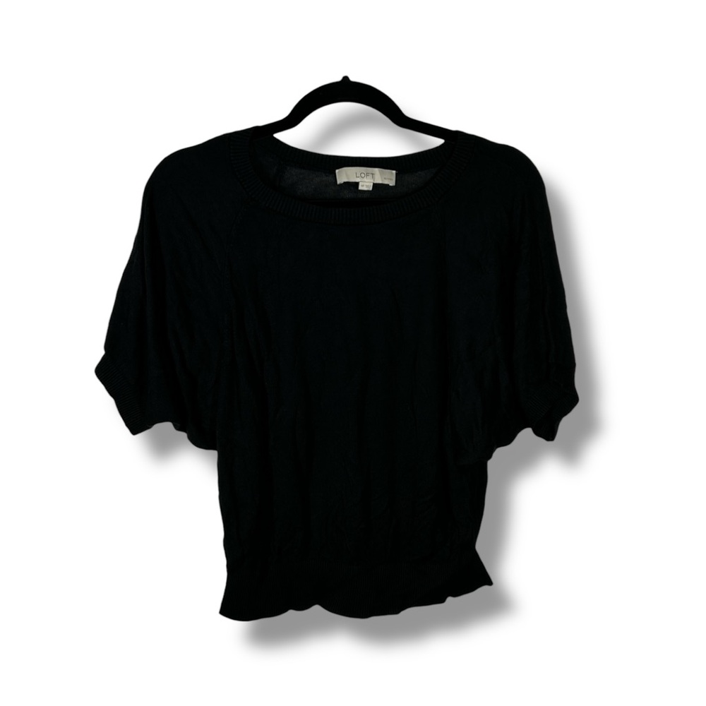 Ann Taylor LOFT Sheer Black Slouchy Lagenlook Style Blouse Size MP - “Raleigh